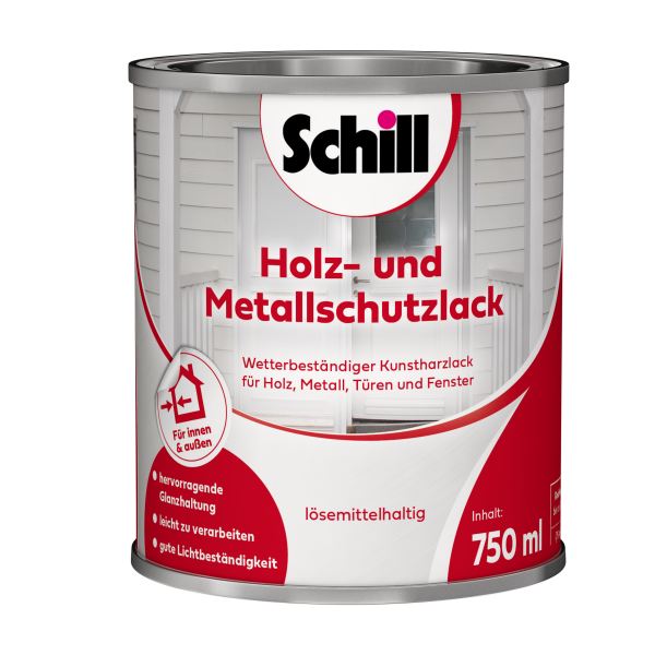 Schill Holz- und Metallschutzlack Weiß 0,75 Liter