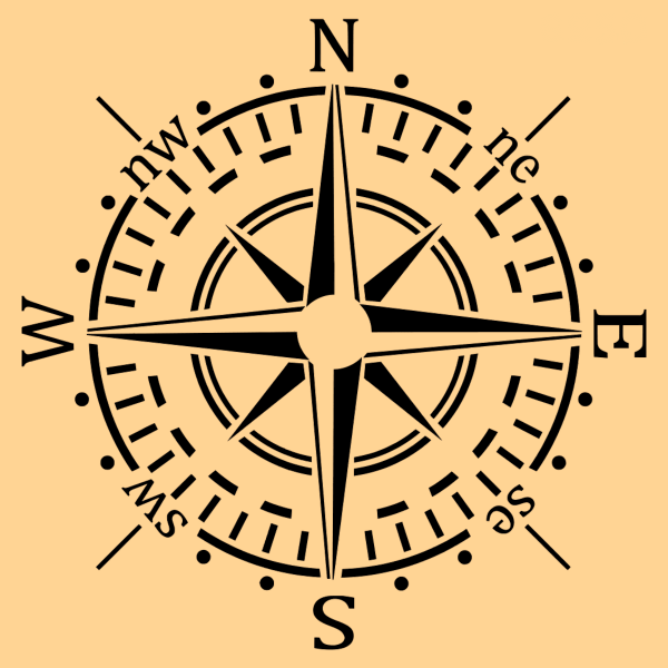 Schablone Kompass