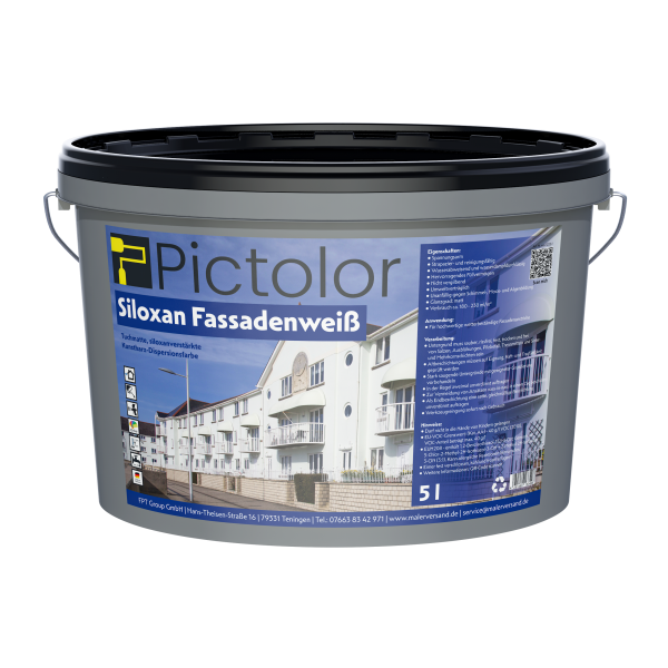 Pictolor Fassadenweiß Siloxan-Fassadenfarbe 5 Liter